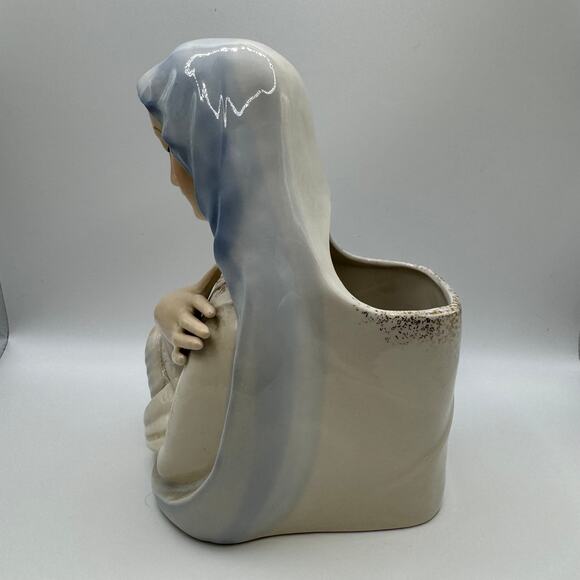 Virgin Mary Porcelain Planter, Vintage Japan #4157 - Picture 2 of 8